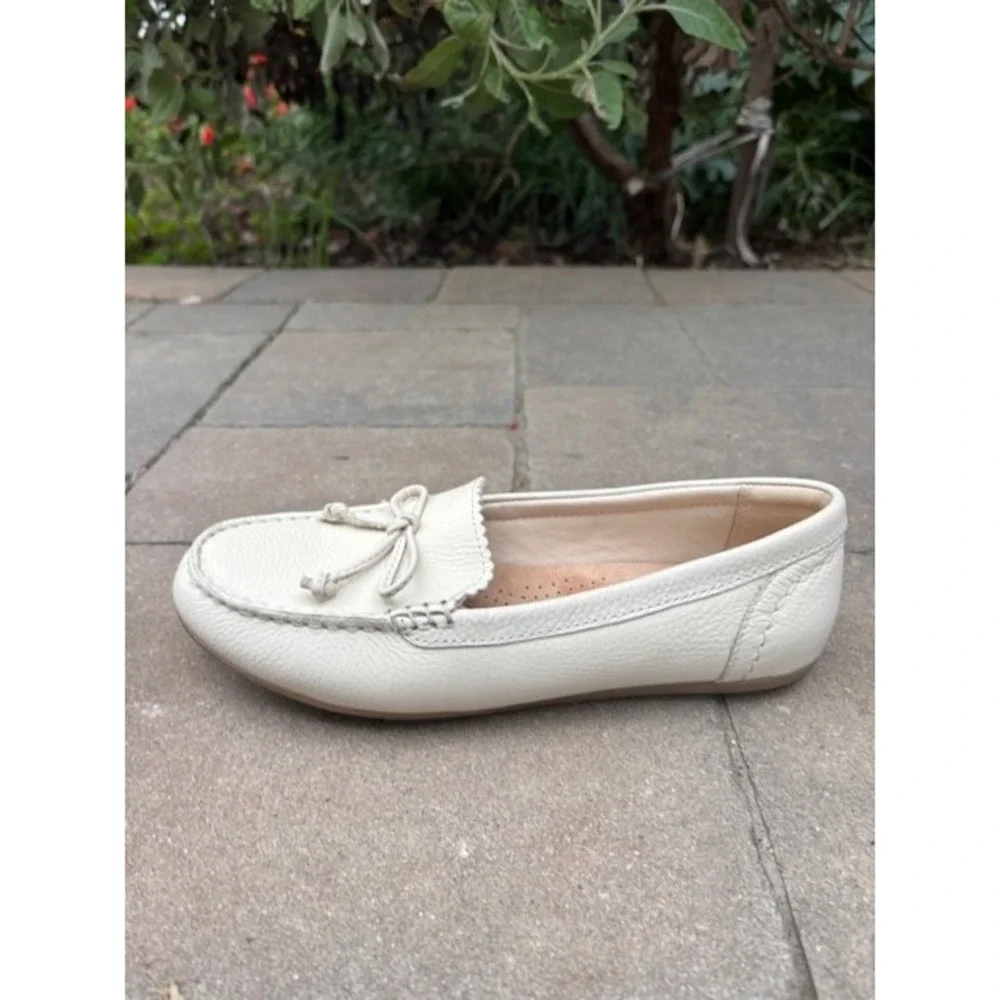 Clarks Collection Elliotte Sail Women's Leather Shoes, Off White,‎ SZ 8